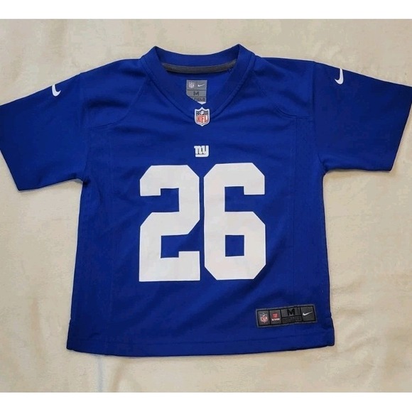 Nike Other - NIKE ON FIELD NY GIANTS SAQUON BARKLEY KIDS SHORT SLEEVE JERSEY SZ MEDIUM (5/6)